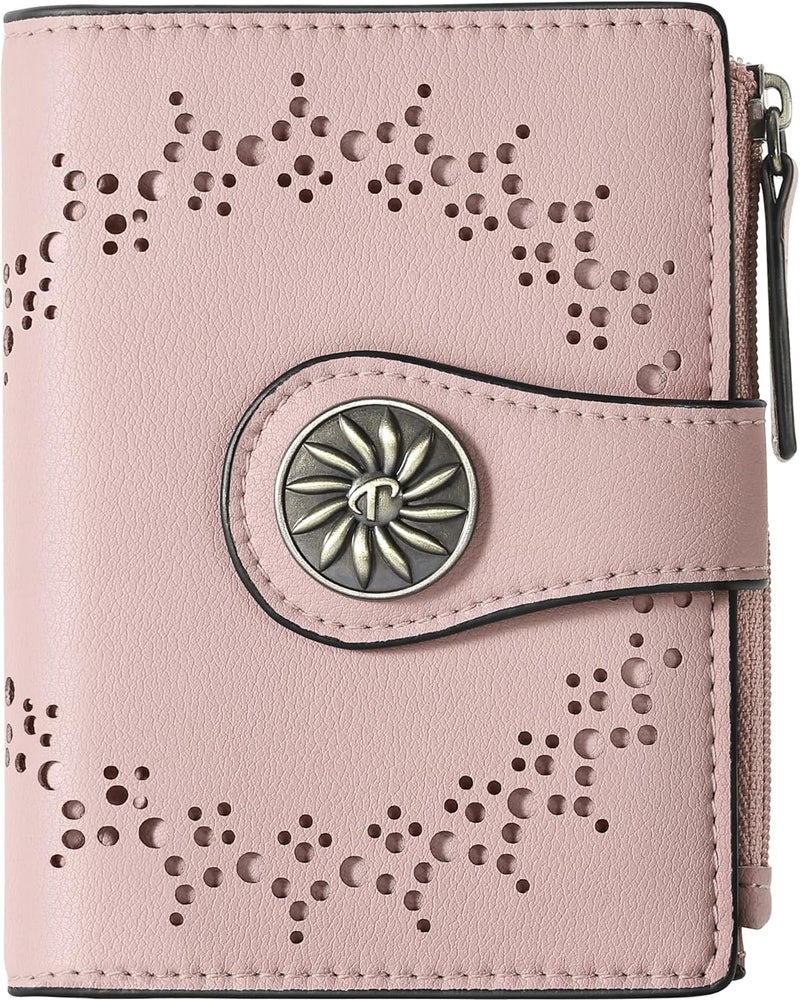 Tipmile Small Wallet for Women Bifold RFID Blocking Card Holder Leather Wallets with Zipper Coin Pocket - Image 1